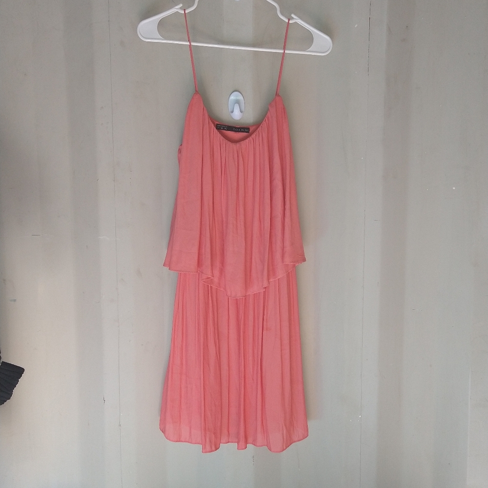 Zara Basic XS Coral Dress